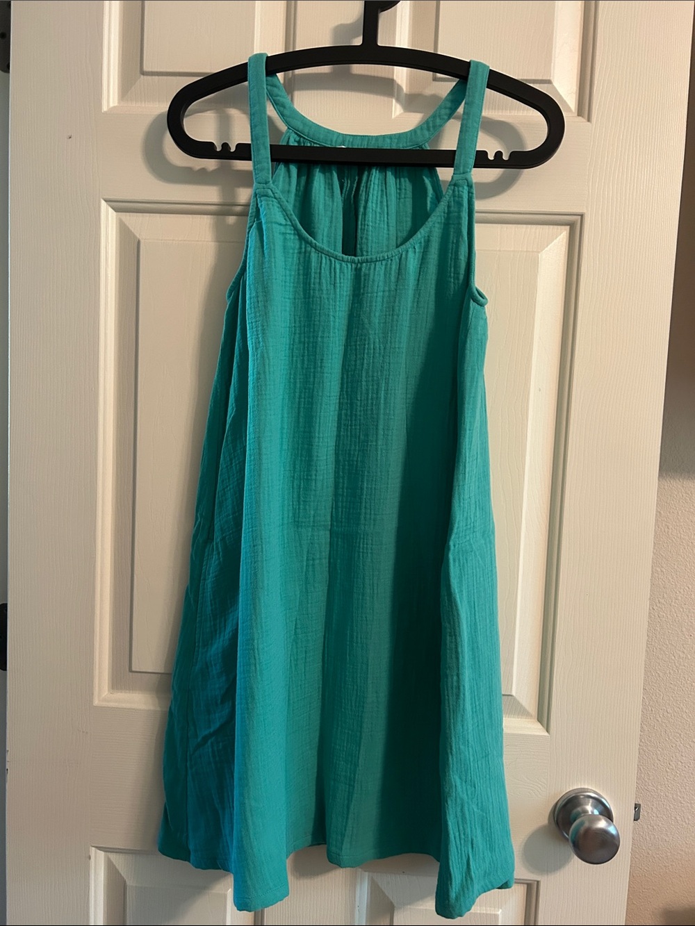 Caslon Green Gauze Mini Sundress